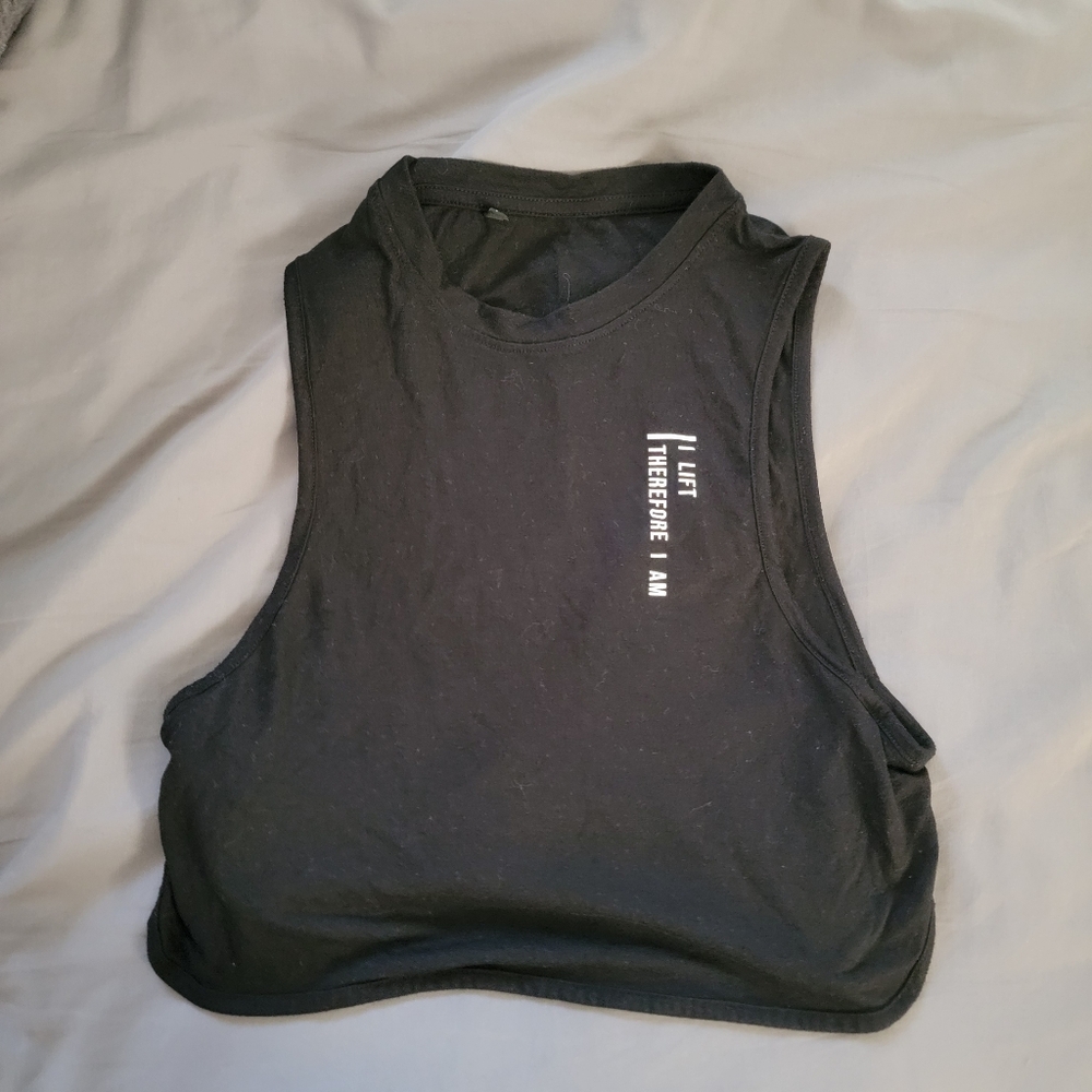 Gymshark Lifting Club Crop Top Womens Small Black Sleeveless Tank - Picture 3 of 3